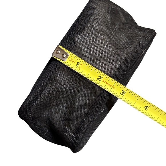 Dior Cosmetic Pouch Black Mesh Logo Zippered Travel Makeup Bag - Picture 7 of 7